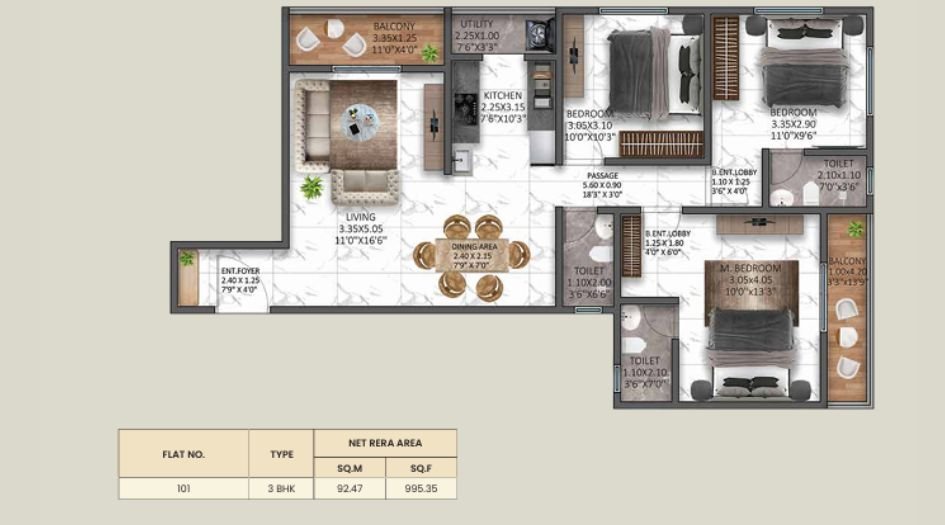 Ramsa-Regio-Floor-Plan-3 BHK-995 Sqft